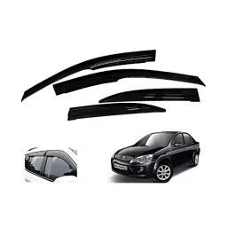 Auto Pearl Car Rain Guards Wind Door Visor Side Compatible with Fiesta Classic (Set of 4, Black)-3