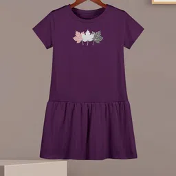 HELLCAT Girl Print Round Neck Short Sleeves Pleated A-Line Dress-image-36