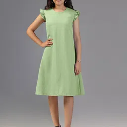 OMPAX Flutter Sleeve A-Line Dress image 1