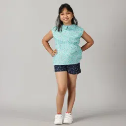 Kiddopanti Kids Blue Floral Print Top-image-36