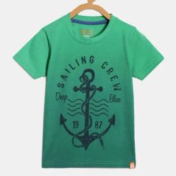 Dixcy Scott Originals Kids Green Cotton Printed T-Shirt-image-55