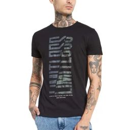 Octave Black Regular Fit Printed Crew T-Shirt-picture-12