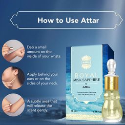 Ajmal Royal Misk Sapphire Long Lasting Attar 10ml image 3