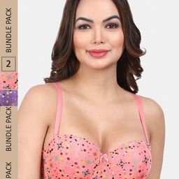 Amour Secret Pack Of 2 Polka Dot Medium Coverage Underwired Lightly Padded T-Shirt Bra-4