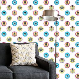 ArtzFolio Printed UV-Resistant Anti-Bacterial Lotus Mandala Pattern Peel & Stick Wallpaper-13