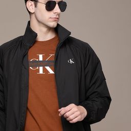 Calvin Klein Jeans Solid Stand Collar Bomber Jacket-picture-42