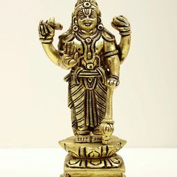 Exotic India Gold Toned Standing Vishnu Religious Idol Showpiece-image-26