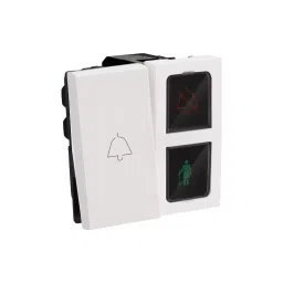 Legrand External DND & MMR Control Unit with Bell Push Myrius Classic White 2 Module, 6792 56 image 3