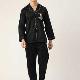 Rapra The Label Men Black Pure Cotton Night suit-image-78