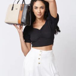 Globus Brown Color Block Medium Handbag image 2