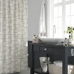 ArtzFolio Cream Printed Waterproof Shower Curtains-image-82