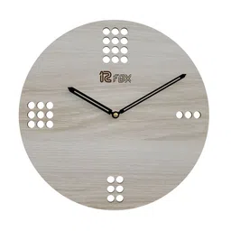 12 fox Off White Wooden Analogue Wall Clock-image-62