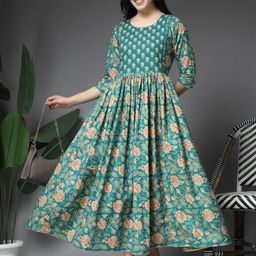 Pristyle Floral Printed Fit & Flare Maxi Dress-image-49
