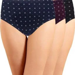 IN CARE Navy & Purple Cotton Printed Hipster Panties - Pack Of 3-image-26