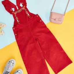 Pantaloons Junior Maroon Embroidered Jumpsuit-picture-28