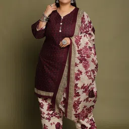 KALINI Women Geometric Printed V-Neck Regular Kurti with Salwar & Dupatta-image-64