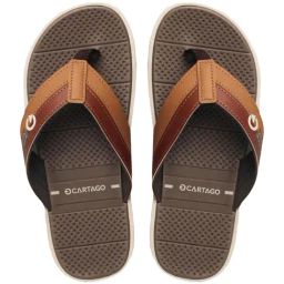 Cartago Men's Madri Dedo AD Tan & Maroon Flip Flops-image-19
