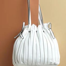 HauteSauce White Textured Medium Handheld Handbag-16