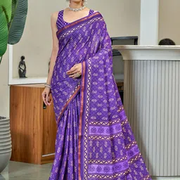 LeeliPeeri Designer Ethnic Motifs Zari Bagru Saree-14