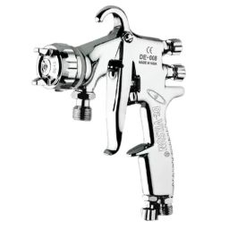 DE-VILSUN Pressure Feed Spray Gun With Stainless Steel Buffed 1/4 inch BSP (6.35 mm BSP), DE-008 PF-20