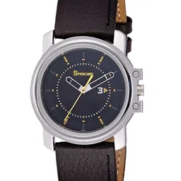 SPENCHER Men Brass Leather Textured Straps Analogue Multi Function Watch SW 3039Sl04-18