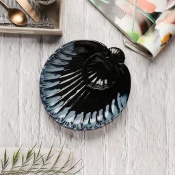 VarEesha Leher Blue Ceramic Petal-Shaped Chip N Dip Serving Platter-image-34