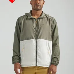 ATG By Wrangler Olive Regular Fit Hooded Reversible Jacket-image-85