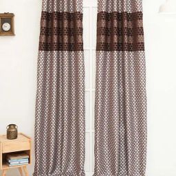Ariana Palmas Floral Brown Polyester 7 ft Door Curtain - Set of 1-image-69