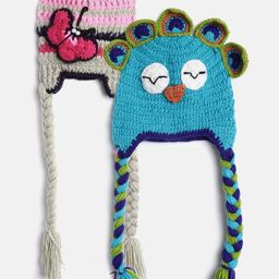 CHUTPUT Kids Set of 2 Blue & Grey Crochet Beanie-22