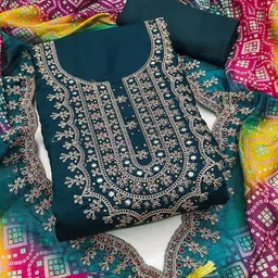 KALINI Embroidered Pure Silk Unstitched Dress Material-image-15