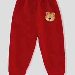 KAVEE 100% Cotton Biowashed Full Length Lounge Pant Tiger Print - Red-image-62