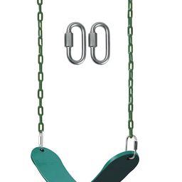 Reznor Heavy Duty Outdoor Play Playground Flexible Swing Seat with 6 Inch Plastic Coated Chain- Green-16