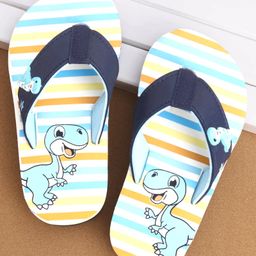Cute Walk by Babyhug Slip On Flip Flops Dino Print - Blue-image-23