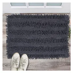 saral home Saralhome Cotton Shaggy Antiskid Mat Dark Grey. 40cm x 60cm-picture-18
