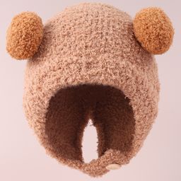 Babyhug Woollen Cap with Pom Pom - Brown-image-62