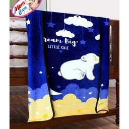 MOM CARE Fleece Winter Blanket For Newborn Baby Super Soft Warm Fluffy Infant Blanket Cozy Single Layered - Dark Blue-image-59