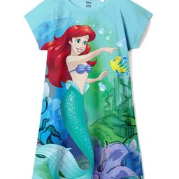 Wear Your Mind Disney The Little Mermaid Featuring Half Sleeves Ariel Printed Dress - Sky Blue-image-50