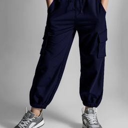 Naughty Ninos Cotton Solid Cargo Pants - Navy Blue-image-87