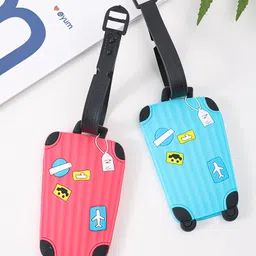 fab n funky Luggage Tags in Trolley Shape - Pink & Sea Green-picture-48