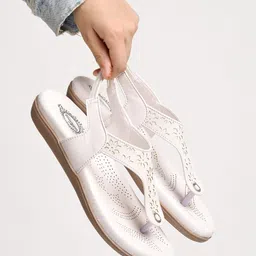 Shoetopia Floral Designed Sandals - White-picture-23