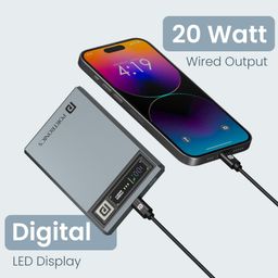 Portronics POR-2668 Magclick 5k 5000mAh Slim Magnetic Fast Charging Wireless Powerbank With 20W Wired Output, 15W Wireless Output,Best for iPhone 12 & above, Android Devices + Magnetic Ring image 2