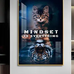 THE NEXT DECOR Blue Mindset Matter Glass Finish Vertical Wall Art-image-91