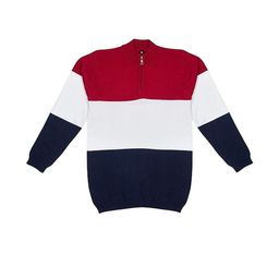 CLOTHIFY Boys Colourblocked Half-zip High Neck Pullover Sweater-image-9