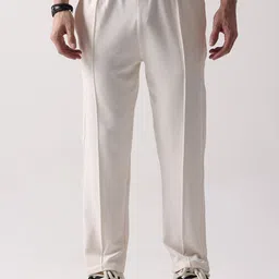 SZN Men Solid Relaxed Fit High-Rise Regular Trousers-picture-41