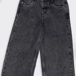 Pantaloons Junior Girls Flared Mid-Rise Mildly Distressed Heavy Fade Jeans-picture-37