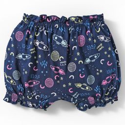 CUCUMBER Sinker Knit Sleeveless Innerwear Set With Space Theme Print - Navy Blue image 4