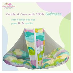 Fareto Combo of Baby Bed with Net Sleeping Bag 4 Pcs Bedding Set,Pista green image 5
