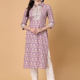 God Bless Women Embroidered Flared Sleeves Thread Work Quirky Kurta-51