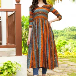 TextileNow Women Printed Sequinned Anarkali Kurta-picture-49