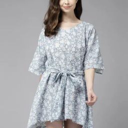 Prakrti Grey Cotton Printed Kaftan-image-46